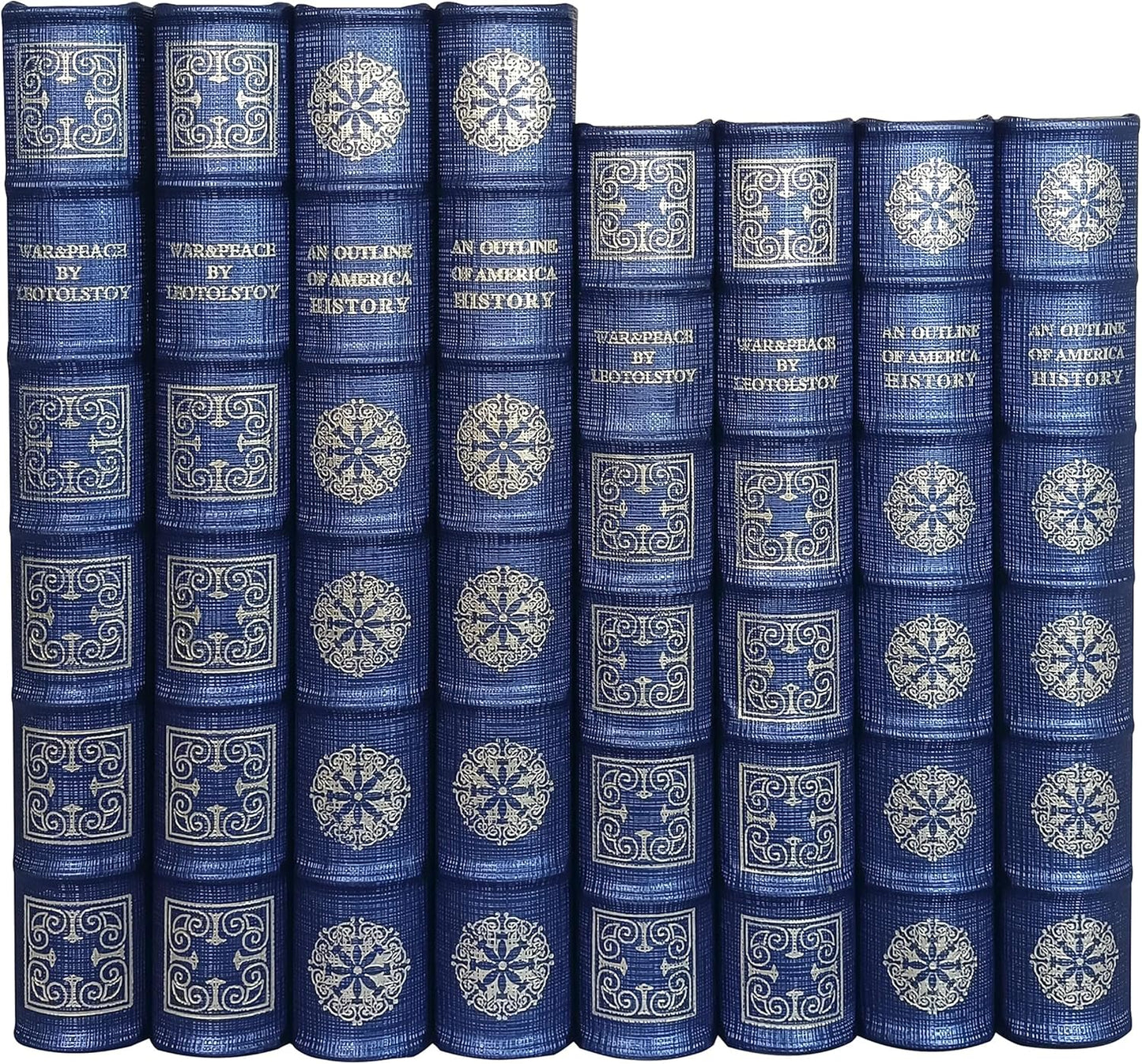 Faux Leather Book Boxes for Decoration Display Coffee Table and Shelf Décor / 104 L+S / Blue
