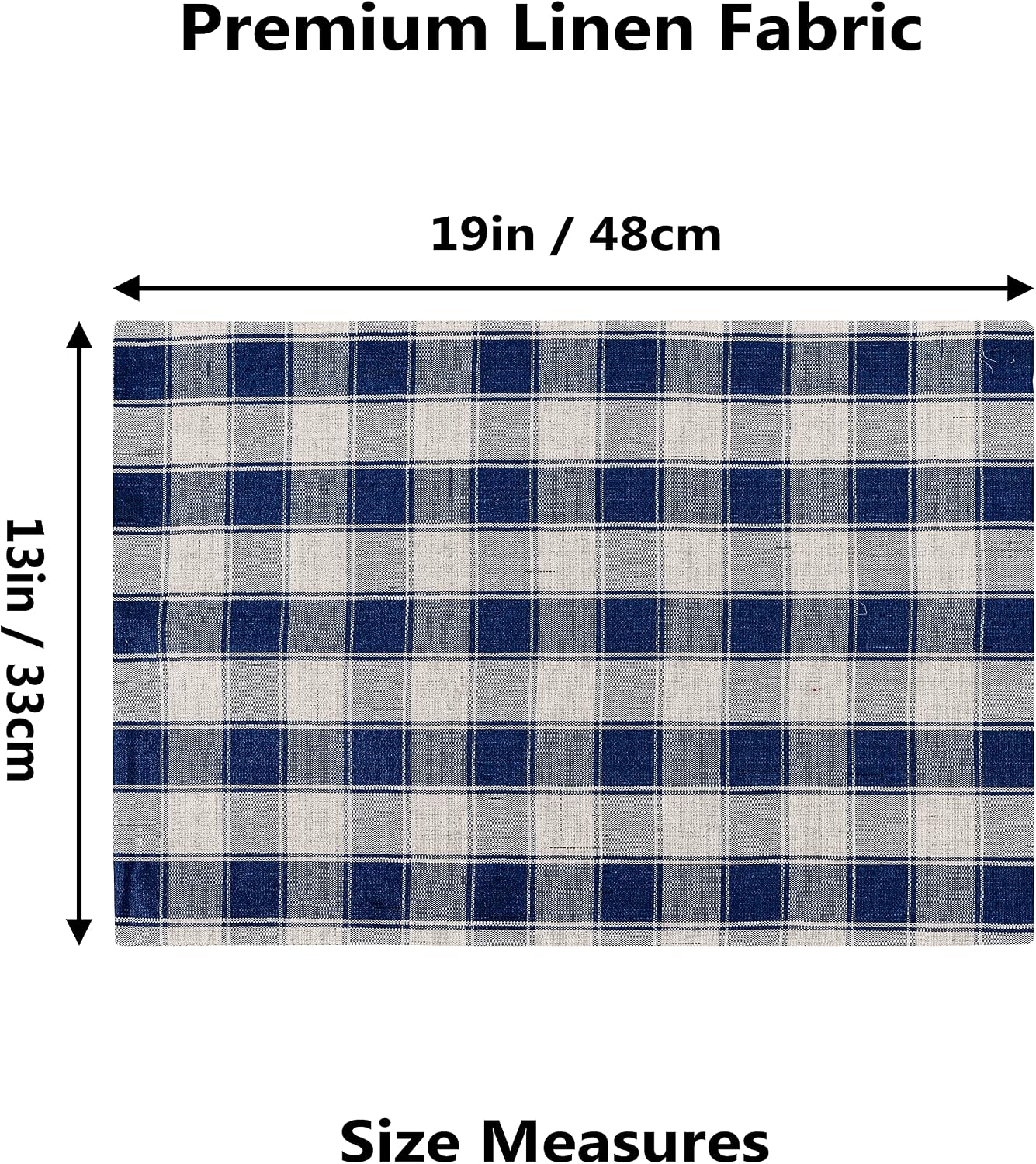 Home Brilliant Farmhouse Placemats Set of 6 Machine Washable Place Mats for Kitchen Table Mats, 13 x 19 inches, Checker