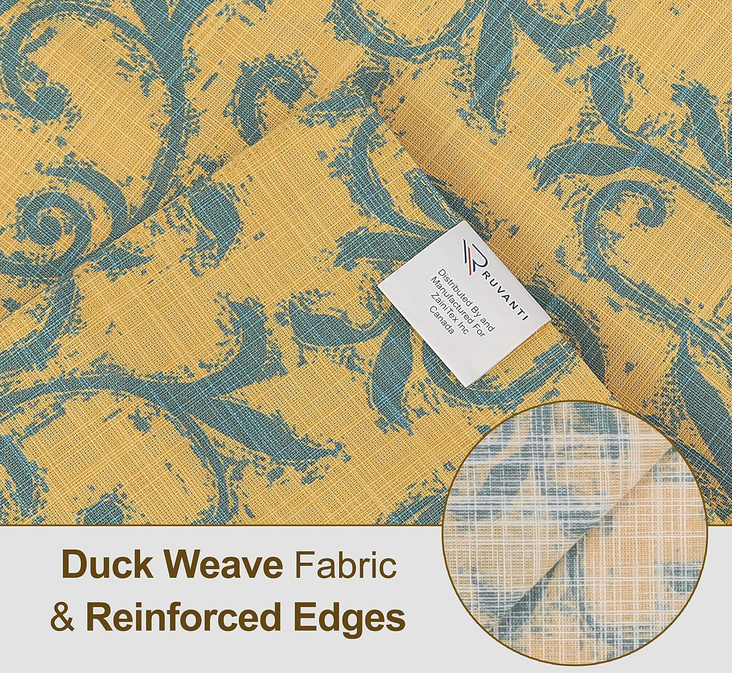 Ruvanti Placemats Set of 6, 100% Cotton Place Mats of 13"x19", Vine Spirals | Heat, Stain resistant, Washable