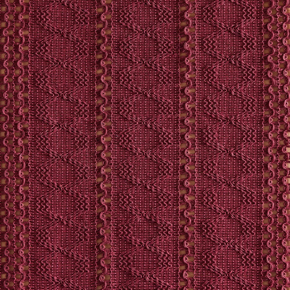 Macrame Style Boho Placemats Set of 6, Burgundy 12x20 Inch | Decorative Farmhouse Table Mats, Natural Cotton Woven
