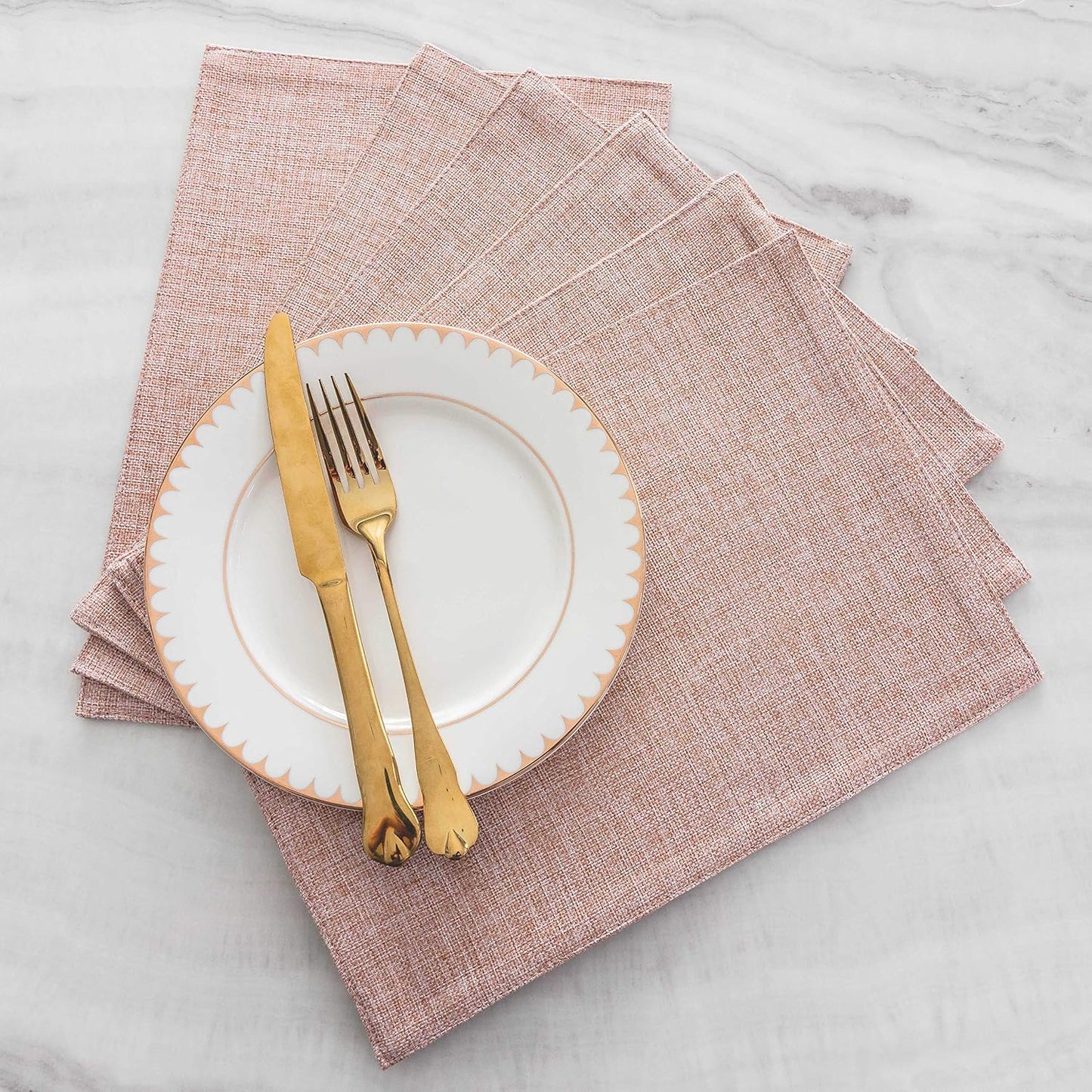 Home Brilliant Placemats Set of 8 Heat Resistant Dining Table Place Mats for Kitchen Table Party Dinner Decorations, 13