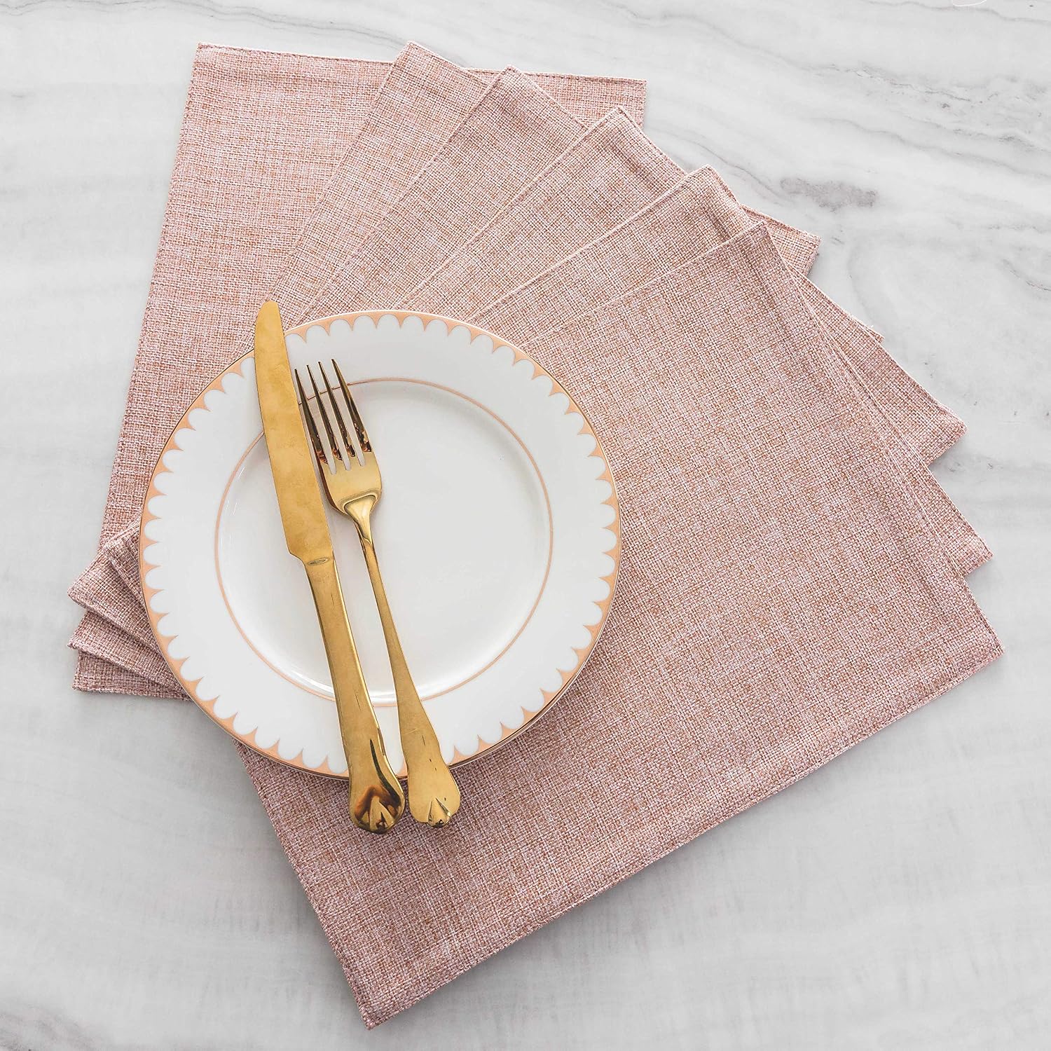 Home Brilliant Placemats Set of 8 Heat Resistant Dining Table Place Mats for Kitchen Table Party Dinner Decorations, 13