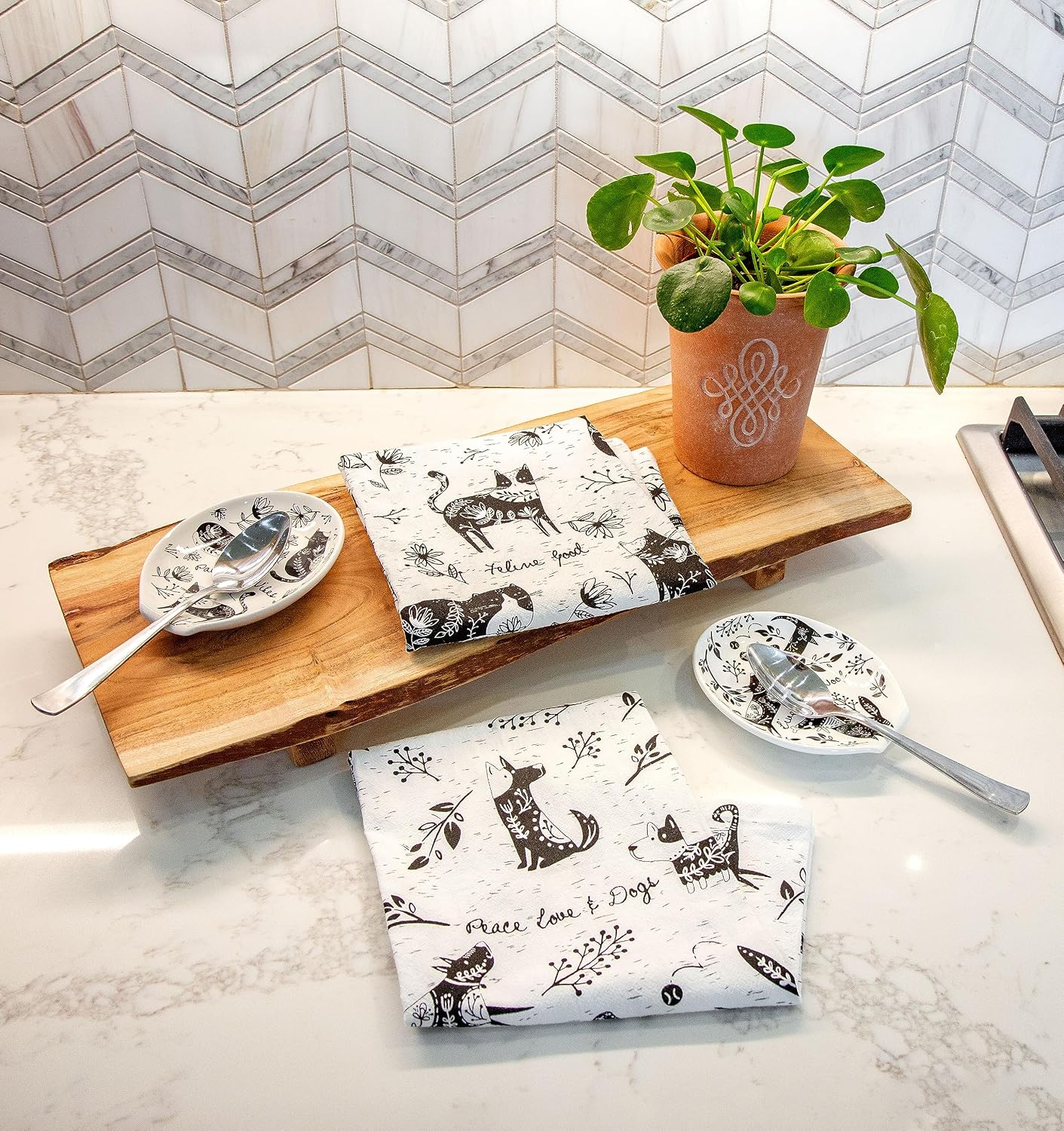 B&W Ceramic Spoon Rest / OS / Mushroom