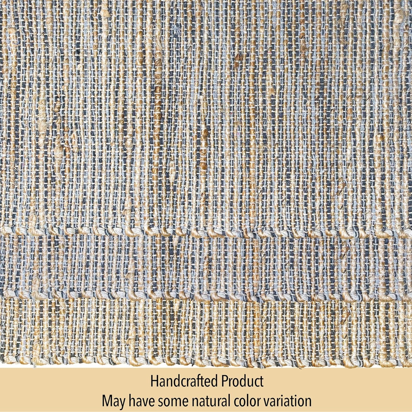 Natural Jute & Grey Placemats, Set of 4 – Rustic Handmade Boho Table Mats, 13x19 Inch Dining Table Placemats for