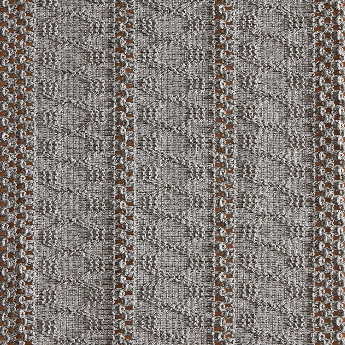 Macrame Style Boho Placemats Set of 6, Grey 12x20 Inch | Decorative Farmhouse Table Mats, Natural Cotton Woven Place