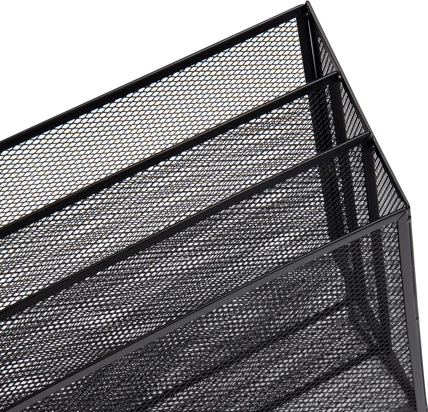 Mind Reader Vertical File Storage, Desktop Organizer, Workspace, Office, Metal Mesh, 12.5"L x 3.75"W x 11.5"H, Black