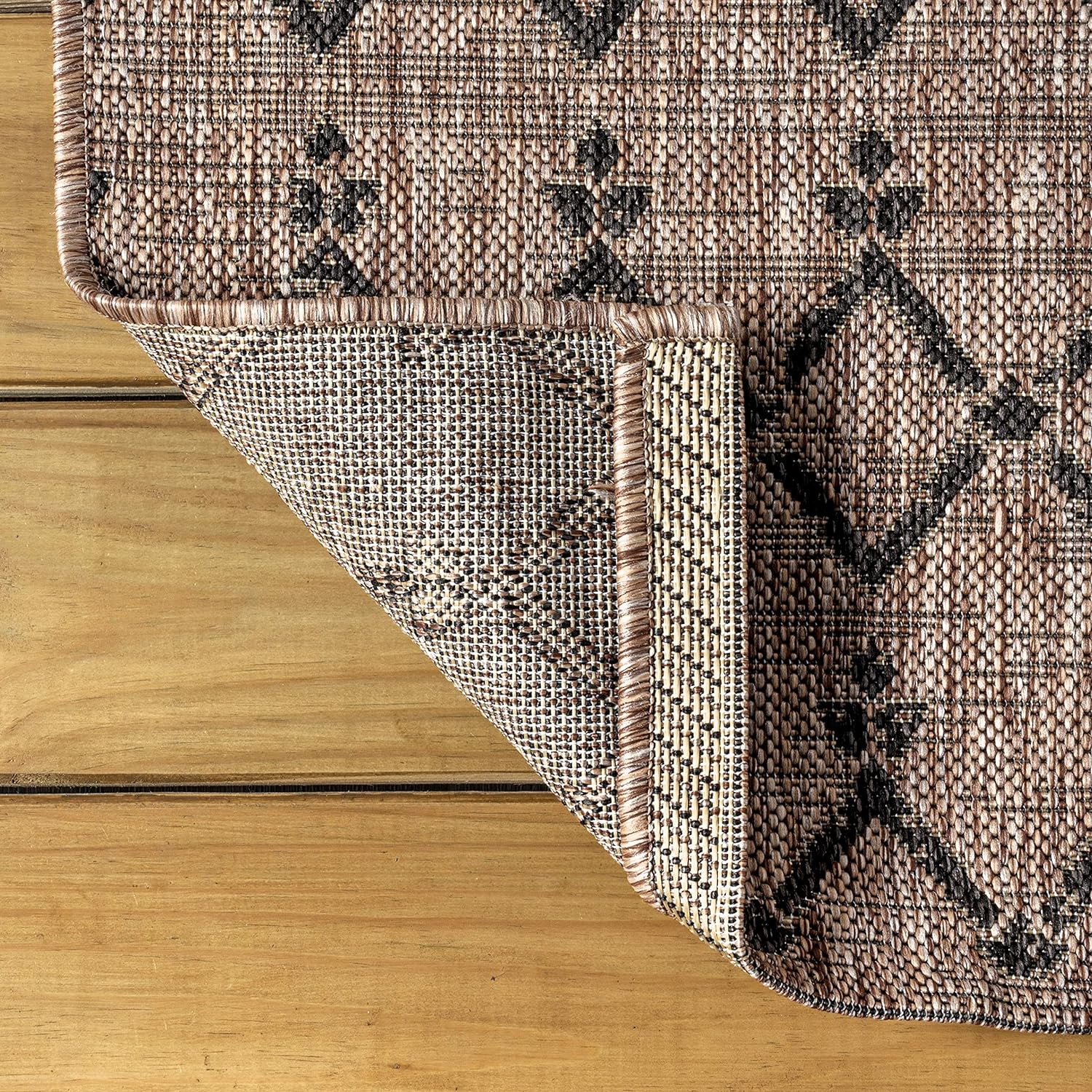 Ourika Textured Weave for Backyard / Natural/black / 9 x 10 / 7