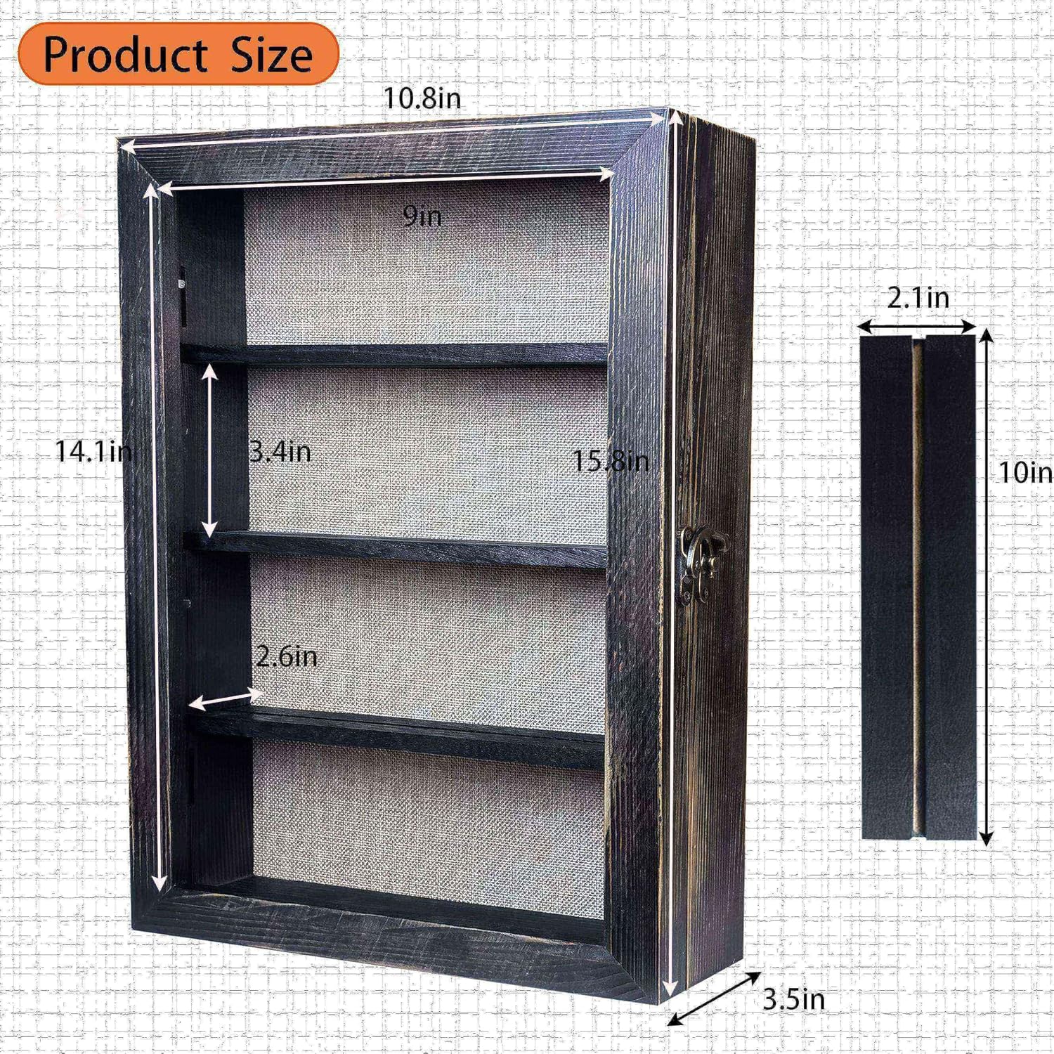 Black 11x16 Large Shadow Box Frame Deep Shadow Box with Shelves Pet Memorial Shadow Box Display Case with Linen Back