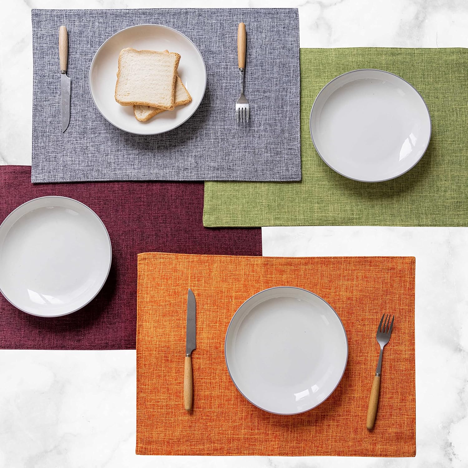 Home Brilliant Cloth Placemats Set of 6 Heat Resistant Dining Table Place Mats for Kitchen Table Party Decorations