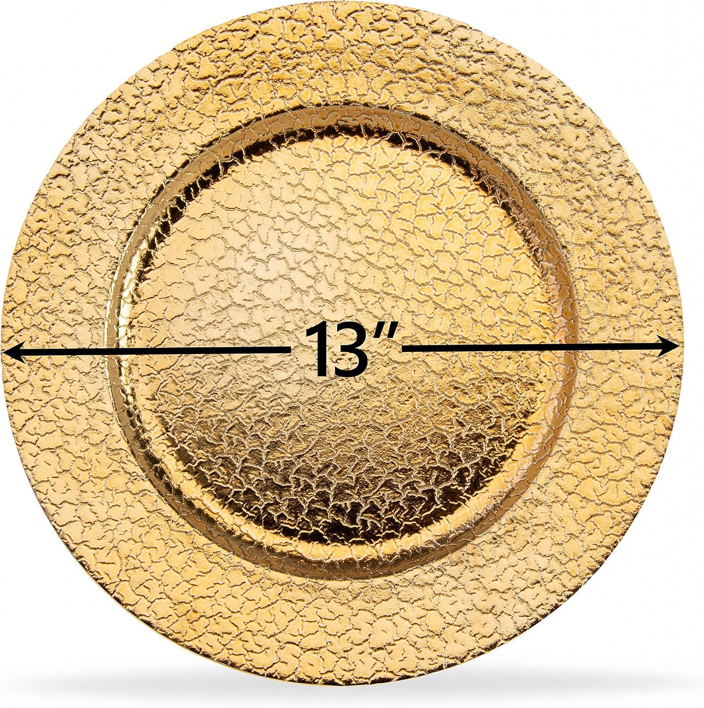 13 Inch Round Elegant Serve ware Charger Plates with Matching Napkin Rings, Wedding, Dinner party, Event - Choose from