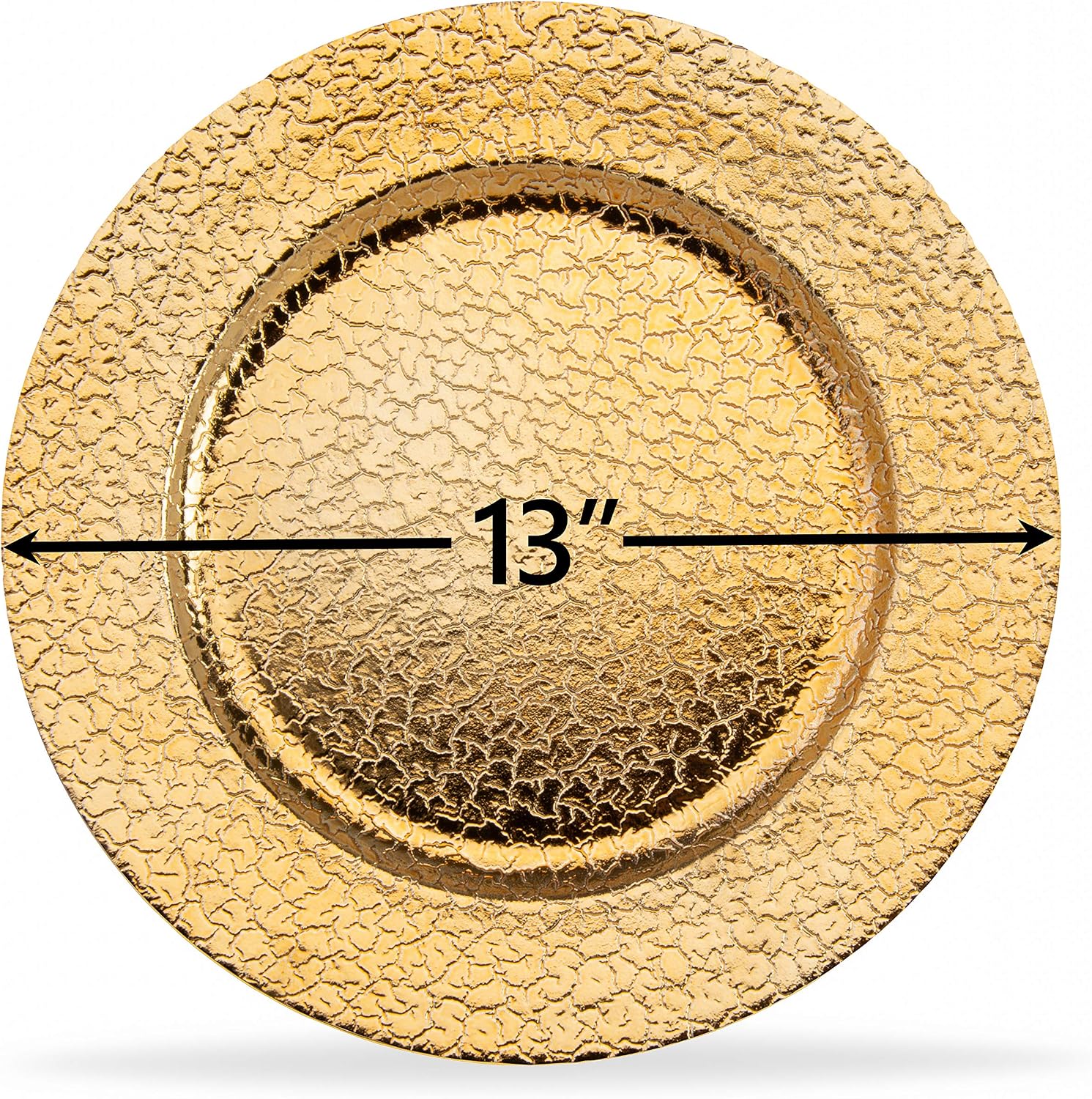 13 Inch Round Elegant Serve ware Charger Plates with Matching Napkin Rings, Wedding, Dinner party, Event - Choose from