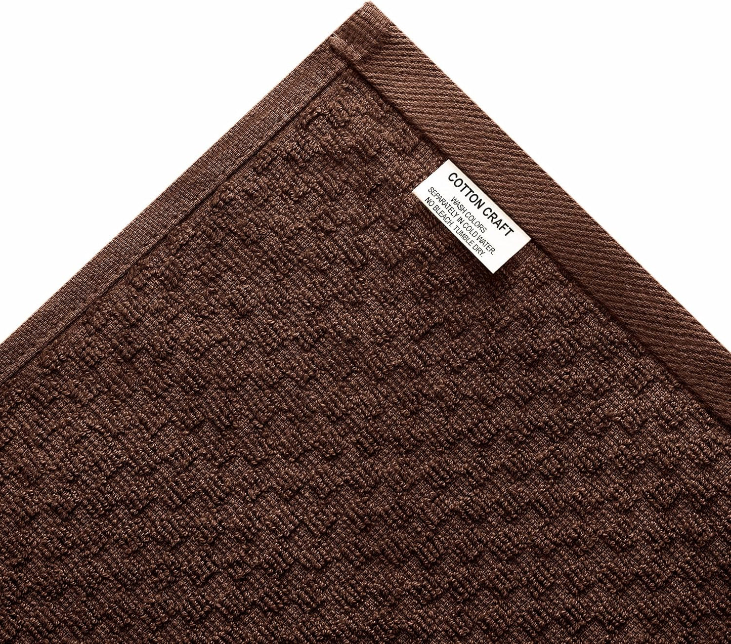 COTTON CRAFT Amazing Kitchen Towels - 8 Pack 100% Cotton Waffle Terry Towel | Chocolate - 16x28 Euro Café Waffle Weave