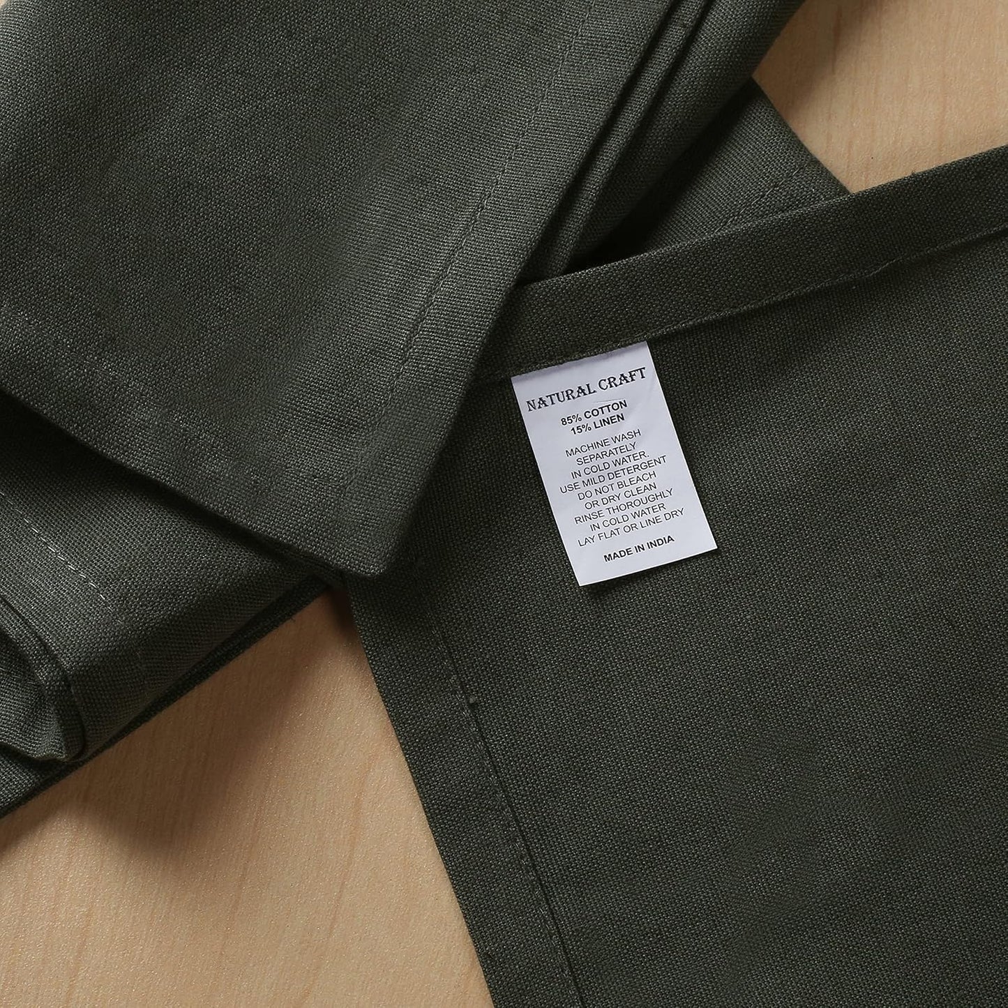 NATURALCRAFT Cloth Napkins Set of 12 Cotton Linen18x18 inch (Olive Green) | Washable Reusable Fabric Soft Durable