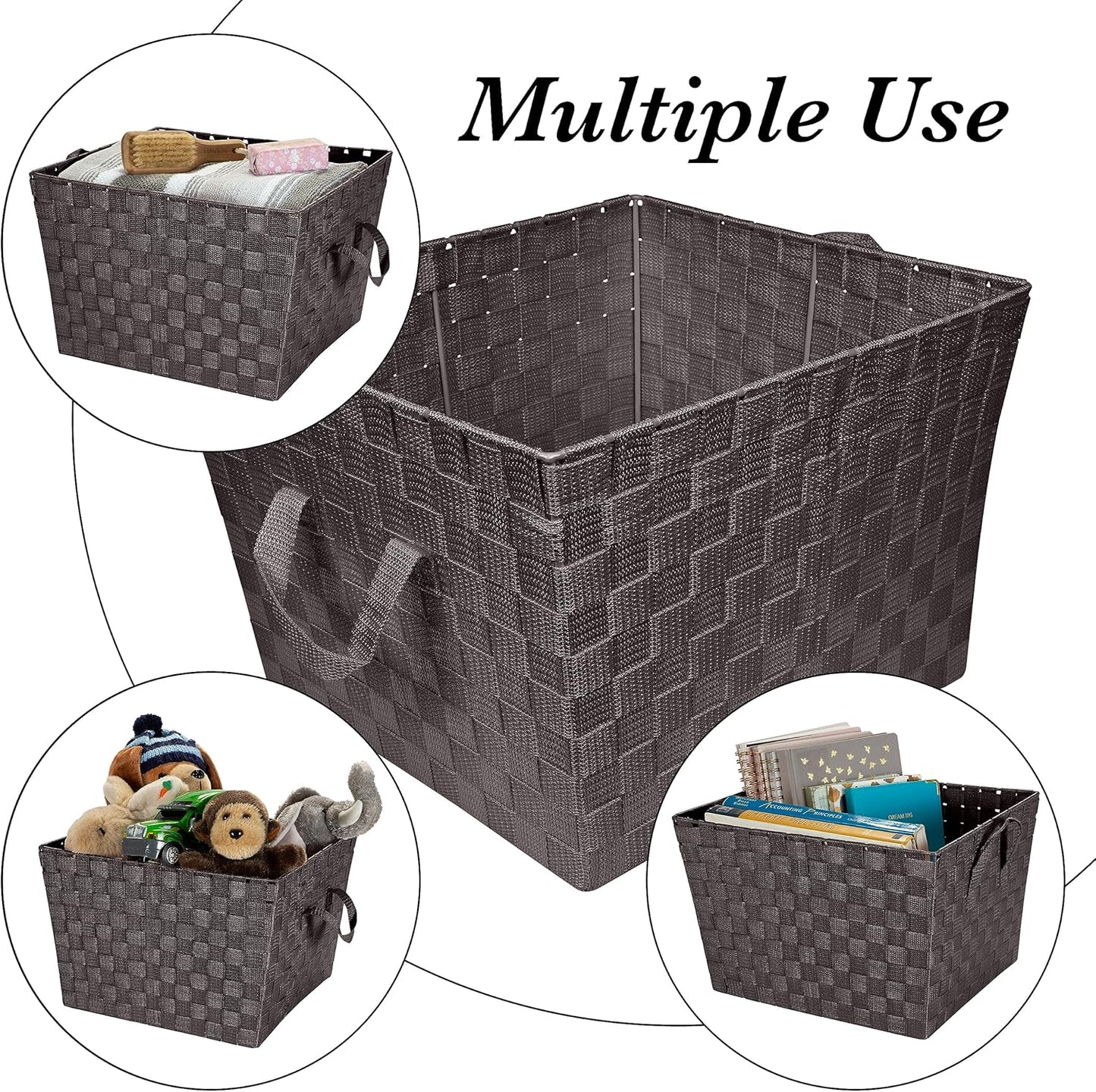 Decorative Storage Basket / Large / Chocolate / Set of 2