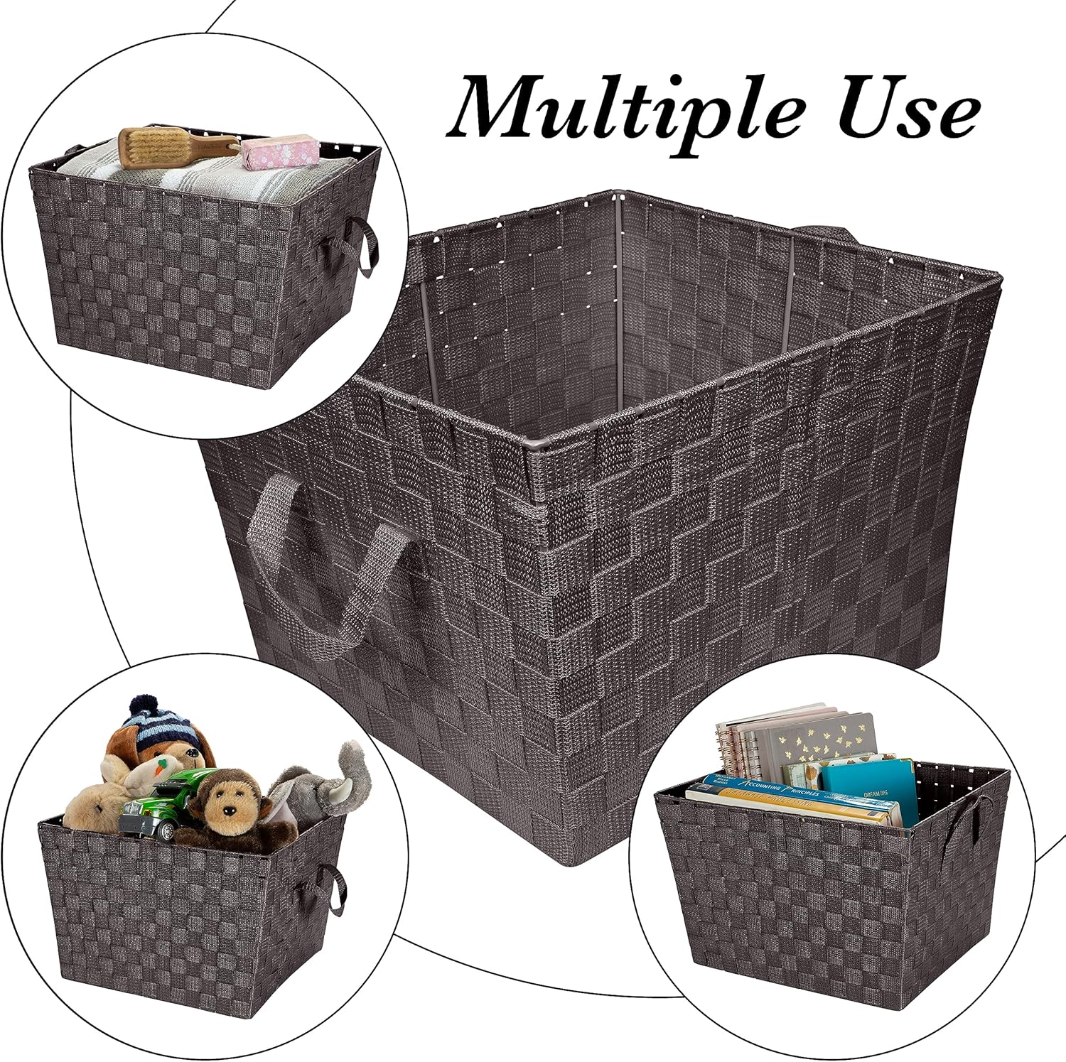 Decorative Storage Basket / Large / Chocolate / Set of 2