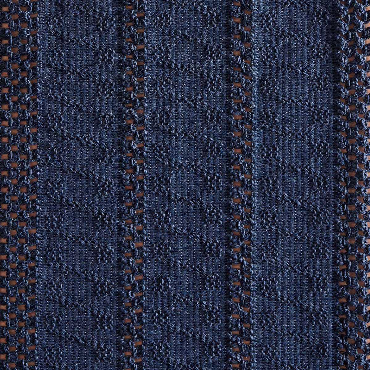 Macrame Style Boho Placemats Set of 6, Navy Blue 12x20 Inch | Decorative Farmhouse Table Mats, Natural Cotton Woven