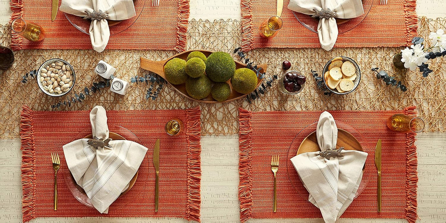 DII Variegated Tabletop Collection, Placemat Set 13x19, Spice, 6 Piece