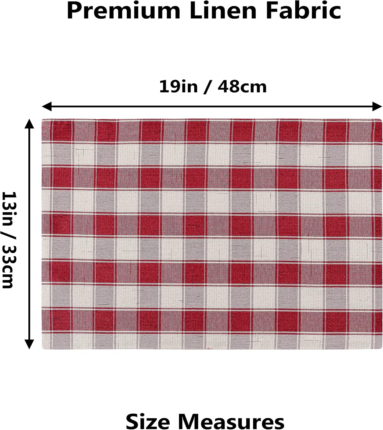 Home Brilliant Red Placemats Set of 6 Farmhouse Buffalo Plaid Table Mats Heat Resistant Dining Dinner Place Mats for