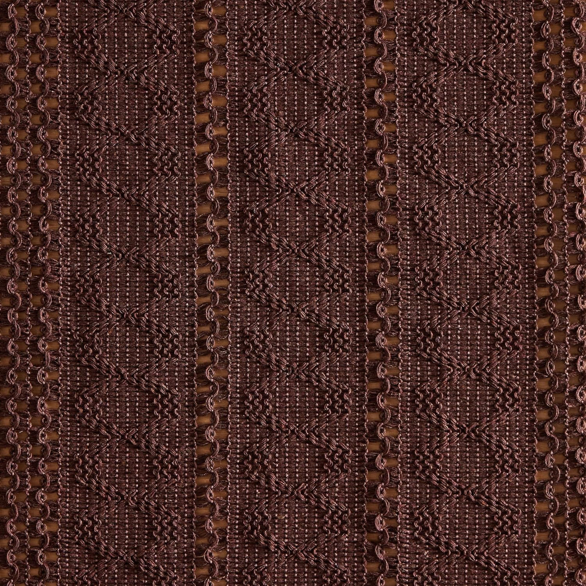 Macrame Style Boho Placemats Set of 6, Chocolate 12x20 Inch | Decorative Farmhouse Table Mats, Natural Cotton Woven