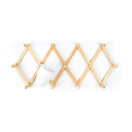 Fox Run Expanding Beechwood Coffee Mug Wall Rack