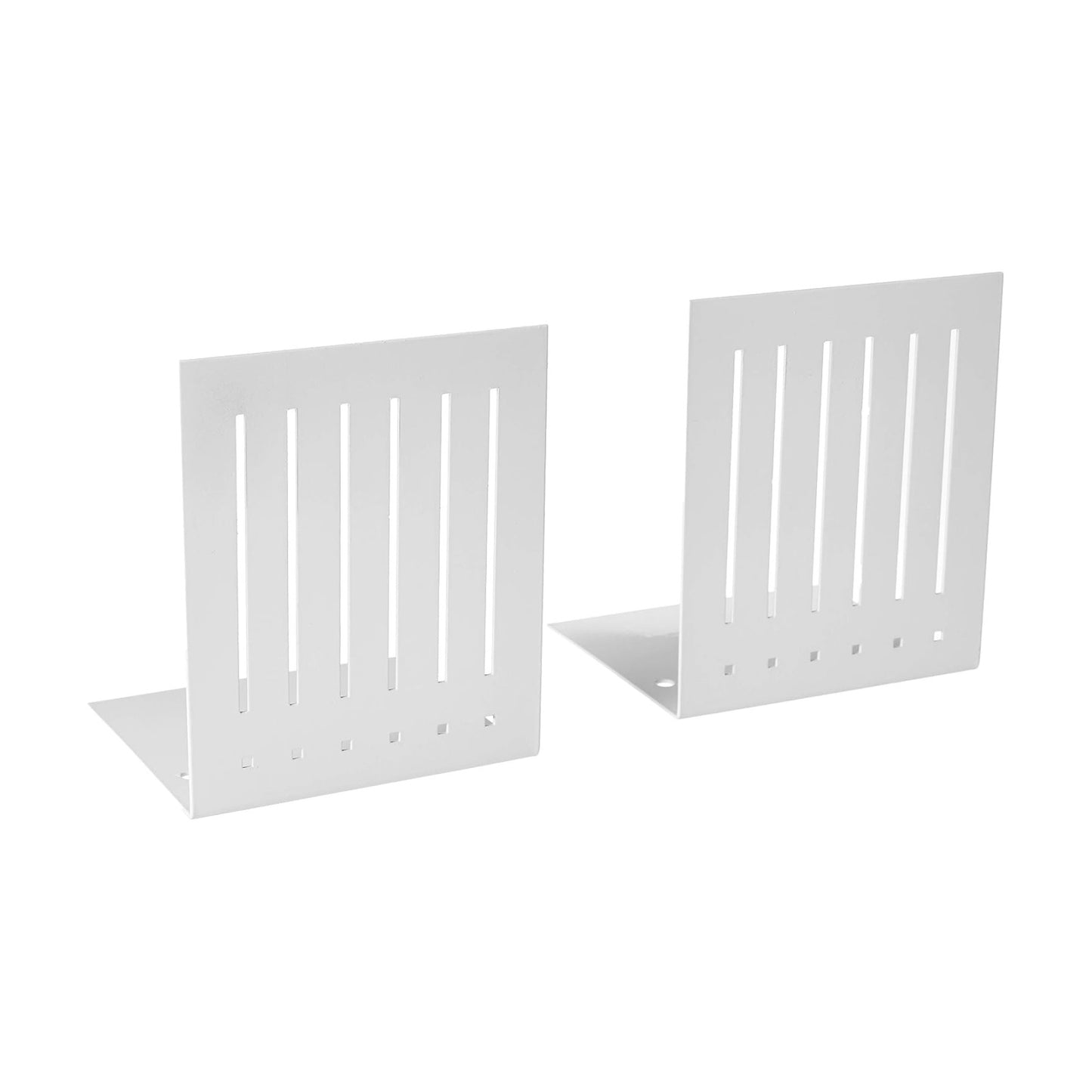 No Skid Heavy Duty Metal Decorative Book Stopper / White / 1 Pair