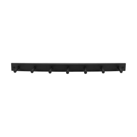 Spectrum Diversified Wood Hook Rack, 7 Peg, Black