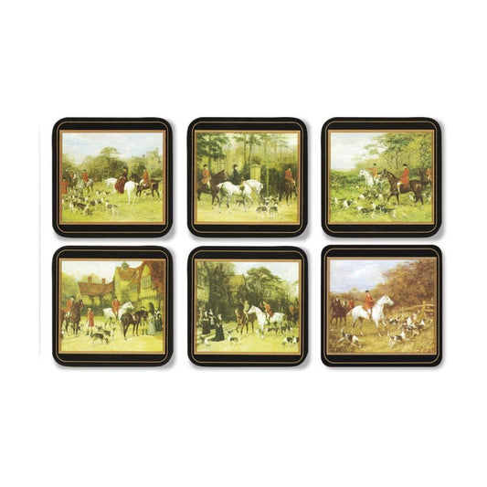 Pimpernel Tally Ho Coasters / Black / Set of 6