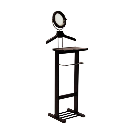 Winsome Trading, Inc. Carson Valet Stand, Brown | Classic Clothing Display Rack for Men & Women, Hanging Organizer for