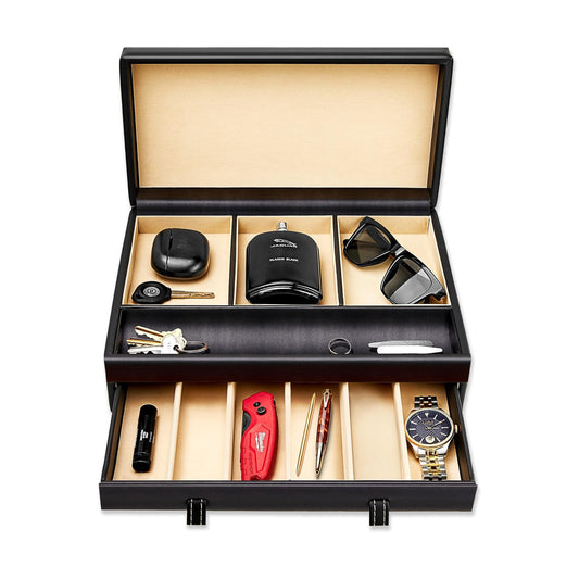 Stock Your Home Mens Valet Tray, Men's Jewelry Box, Night Stand Organizers and Storage, Bedside Table Organizer, Watch
