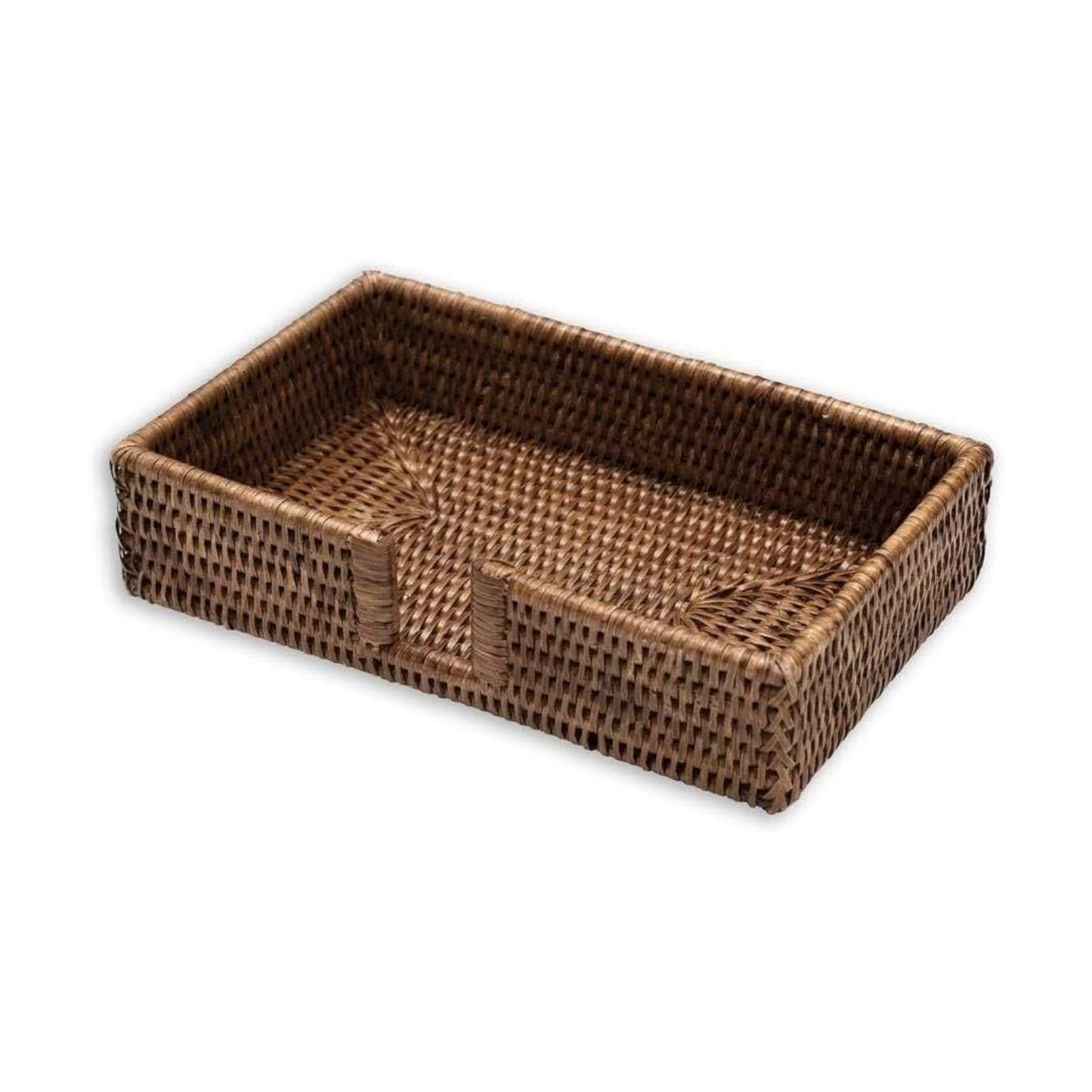 Rattan Napkin Holder in Dark Brown / Guest Towel / Natural