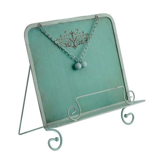 Creative Co-Op Metal Cookbook Holder, Blue