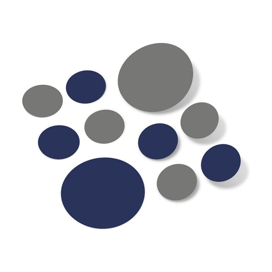 /Grey Vinyl Wall Stickers / 30 Decals / Navy Blue / 4 Inch