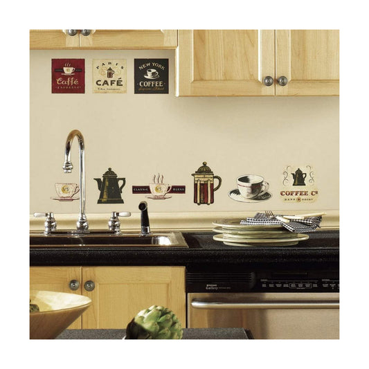 RMK1254SCS Coffee House Peel and Stick Wall Decals / 10 x 18