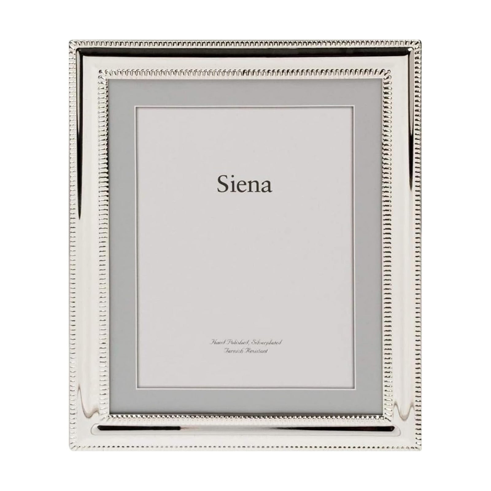 Siena Double Border Plain Silver Picture Frame, Tarnish Resistant Finish, Perfect Photo Frame for any End Table