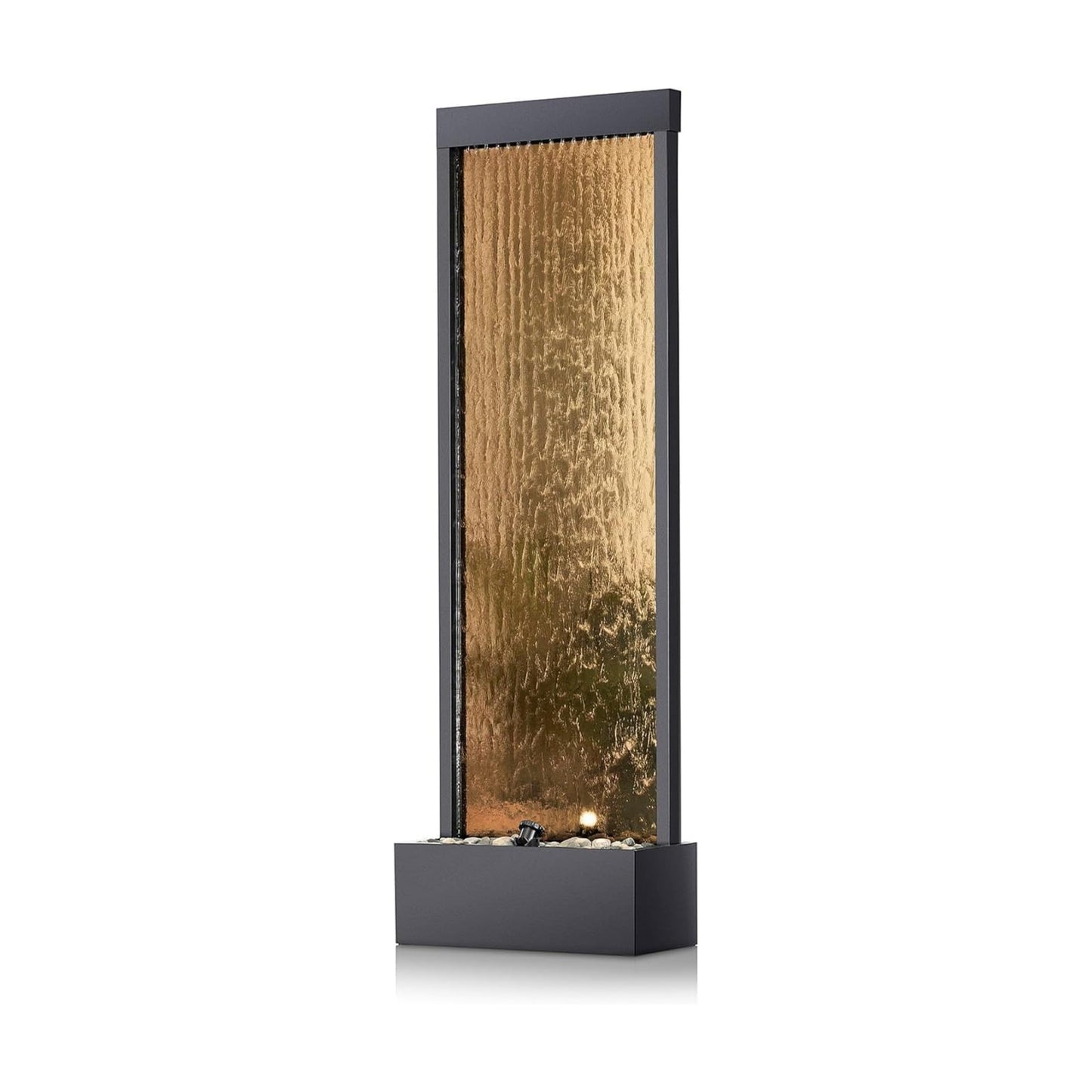 Alpine Corporation 72" Bronze Mirror Waterfall Fountain with LED Lights