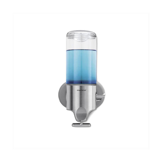 simplehuman Single Wall Mount Pump, Hotel-Grade Refillable Shower Soap Dispenser, Ergonomic T-Bar Lever, No-Drill