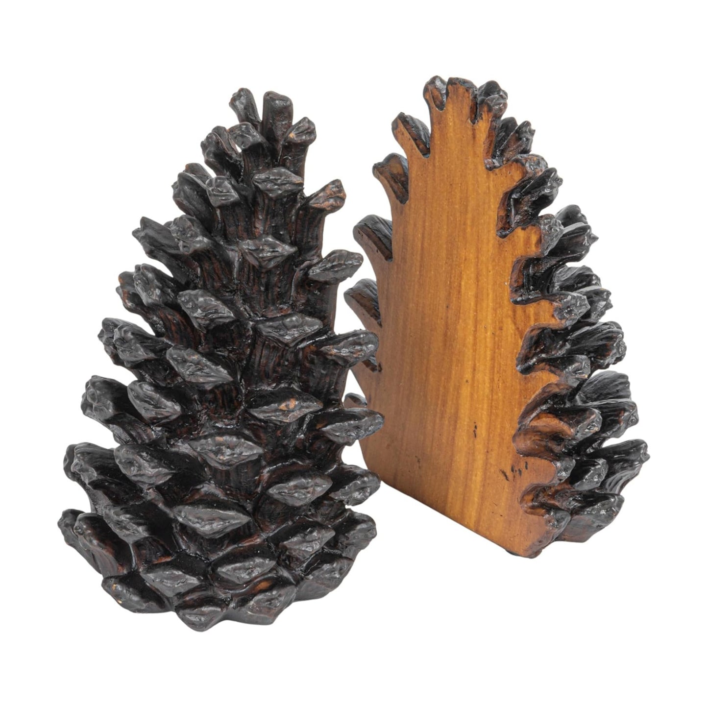 Pinecone Shaped Resin Bookends / Bronze / Set of 2