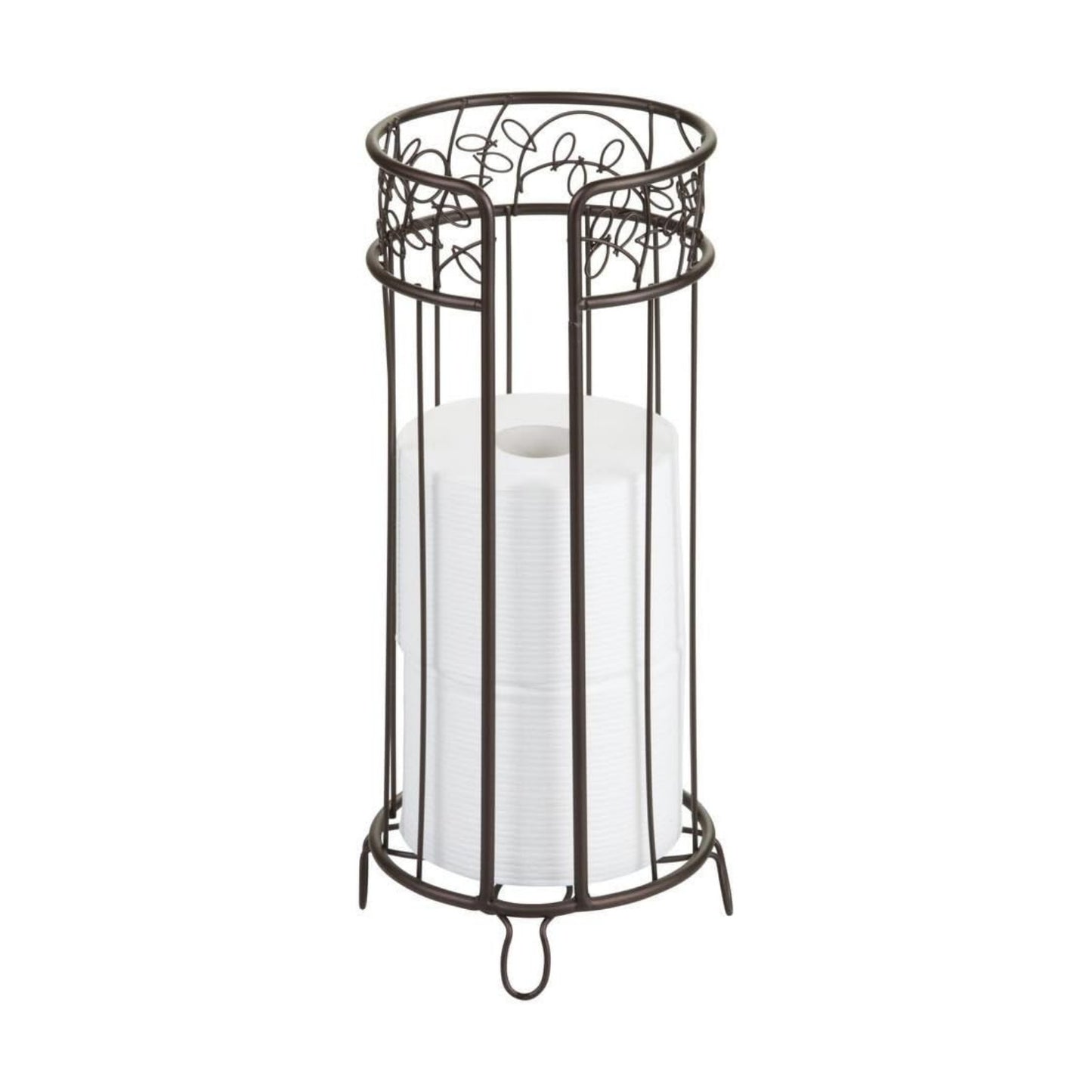iDesign Metal Toilet Tissue Holder Stand, 6.8" x 15.2", Bronze | The Twigz Collection, Holds 3 Rolls of Toilet Paper