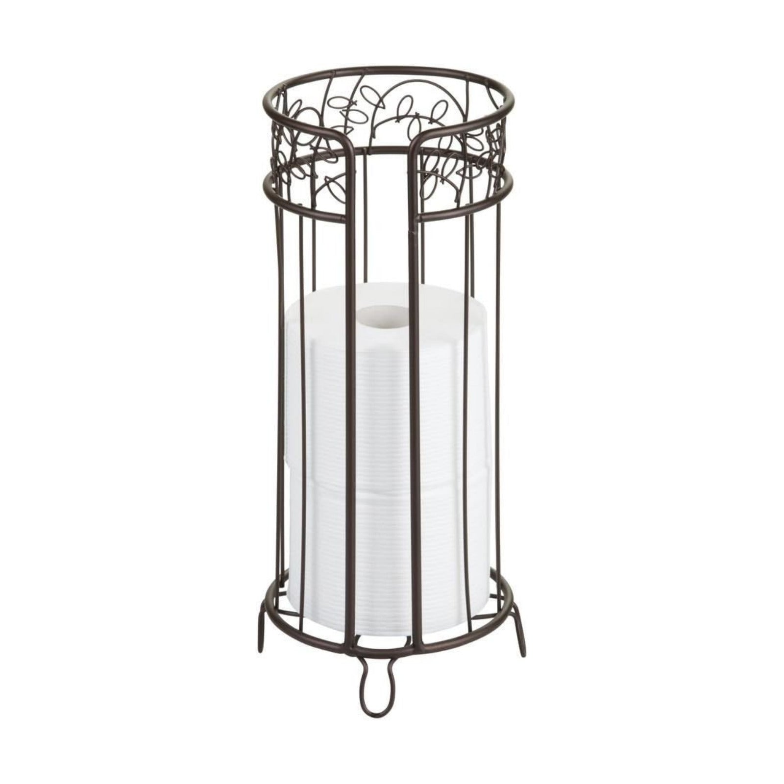 iDesign Metal Toilet Tissue Holder Stand, 6.8" x 15.2", Bronze | The Twigz Collection, Holds 3 Rolls of Toilet Paper