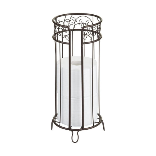 iDesign Metal Toilet Tissue Holder Stand, 6.8" x 15.2", Bronze | The Twigz Collection, Holds 3 Rolls of Toilet Paper