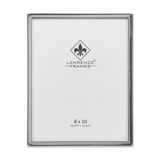 Lawrence Frames Bead Border Design, 8x10, Silver