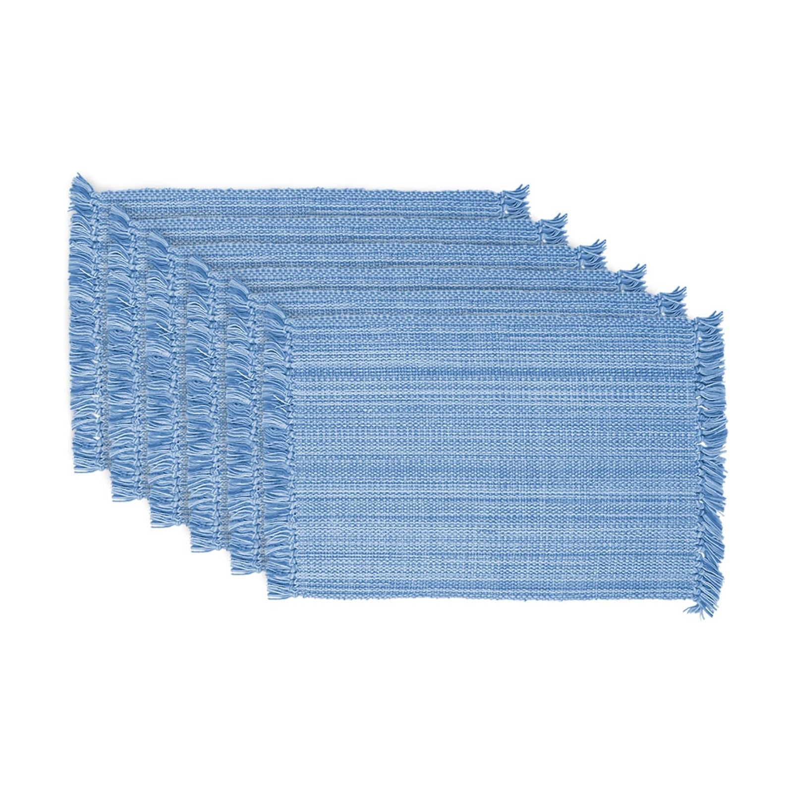 DII Variegated Tabletop Collection, Placemat Set3x19, Light Blue, 6 Piece