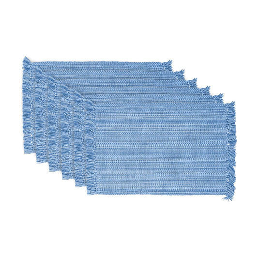 DII Variegated Tabletop Collection, Placemat Set3x19, Light Blue, 6 Piece