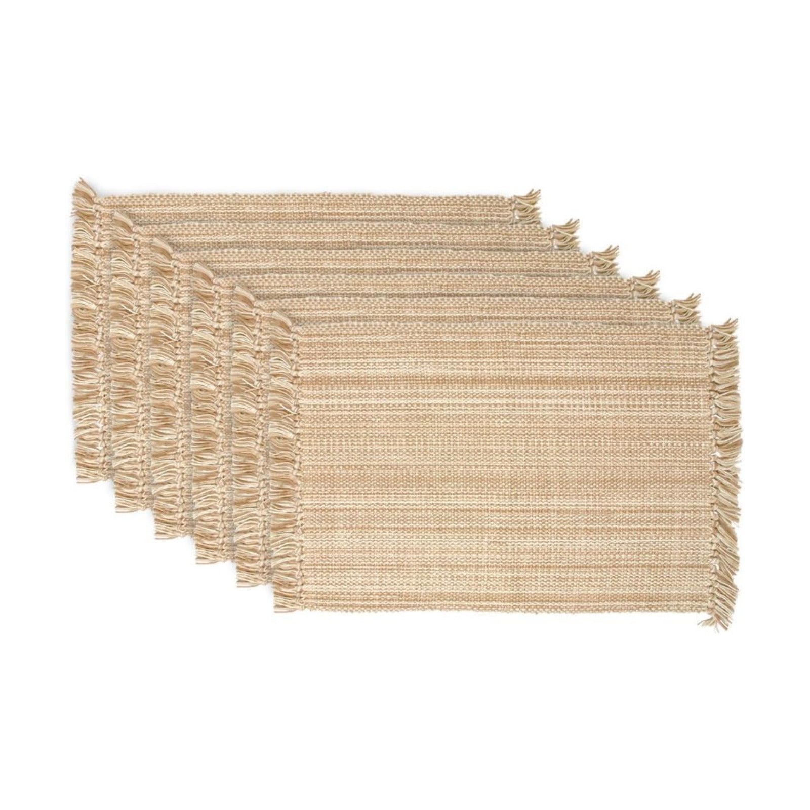 DII Variegated Tabletop Collection, Placemat Set3x19, Taupe, 6 Piece