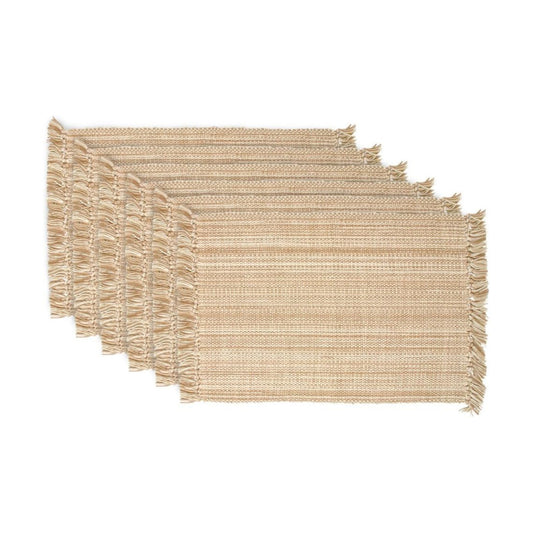 DII Variegated Tabletop Collection, Placemat Set3x19, Taupe, 6 Piece