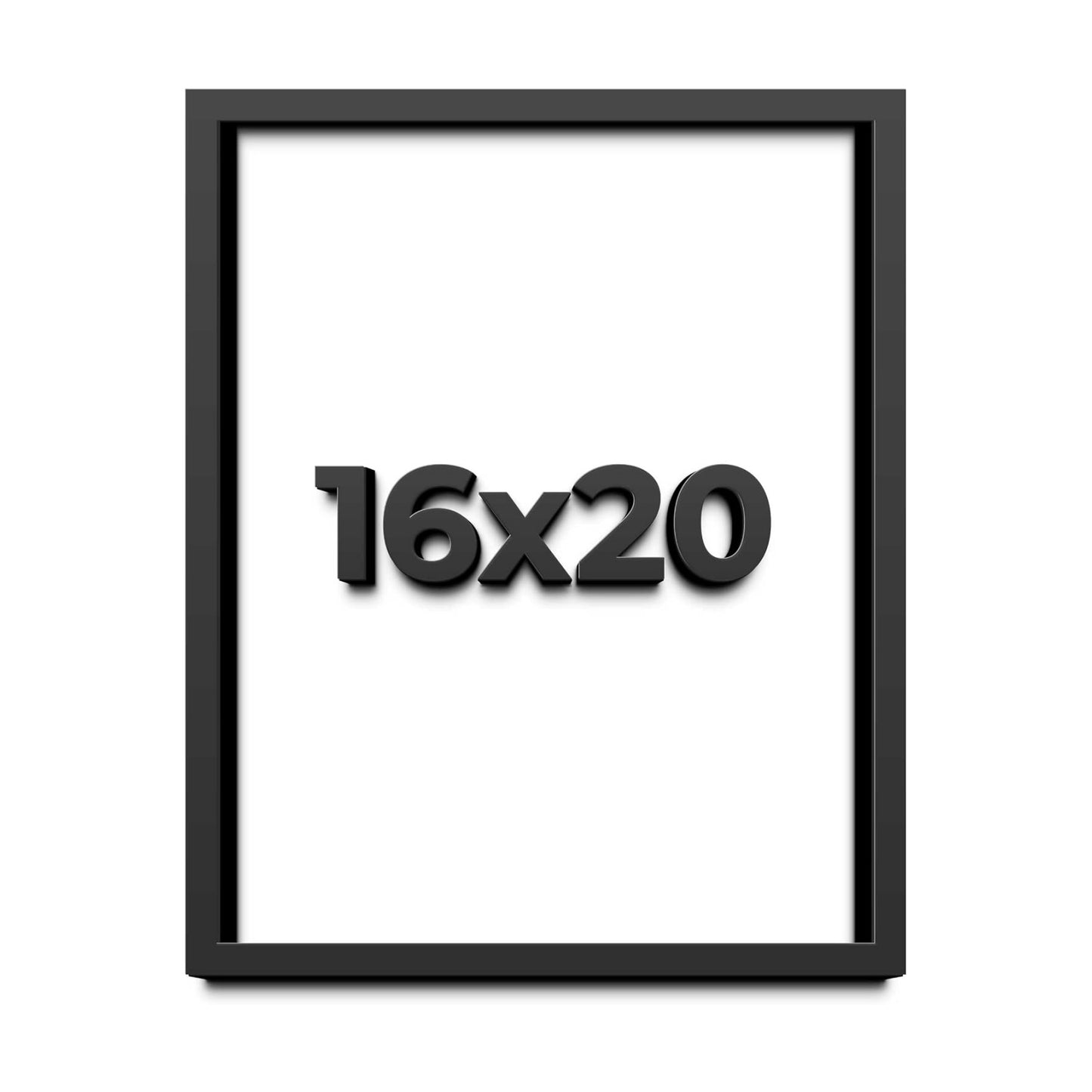 16x20 Shadow Box Black Solid Wood Frames Depth of 3/4" Includes UV Acrylic Plexiglass, Acid Free Backing and Hanging