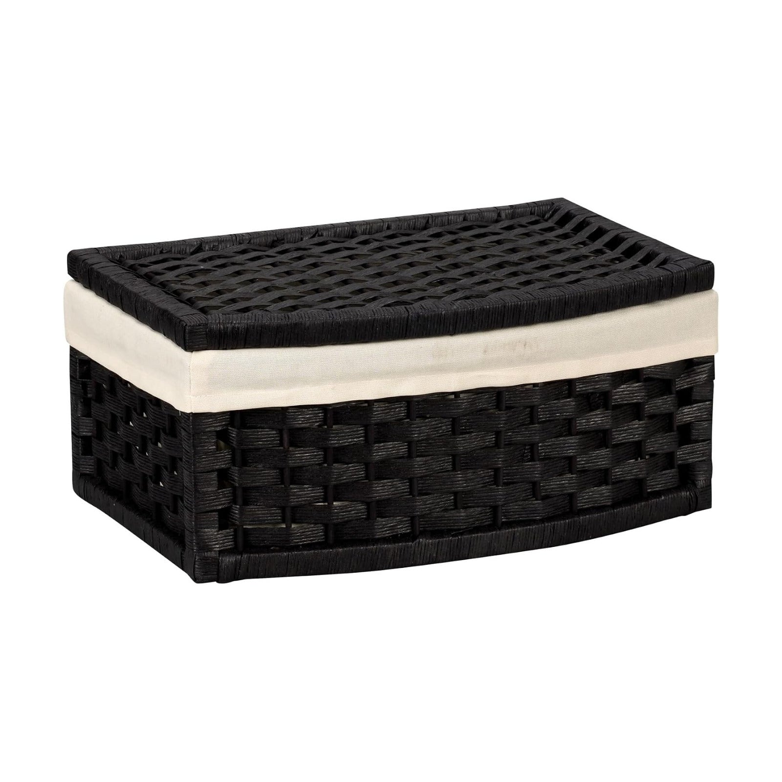 Hand-Woven Paper Rope Basket / Black