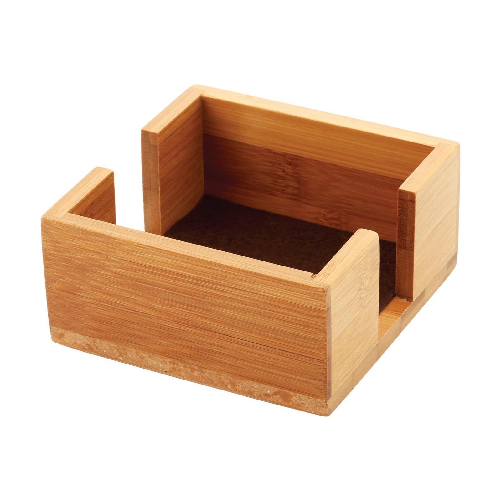 Bamboo Wood Square Coaster Holder / Natural