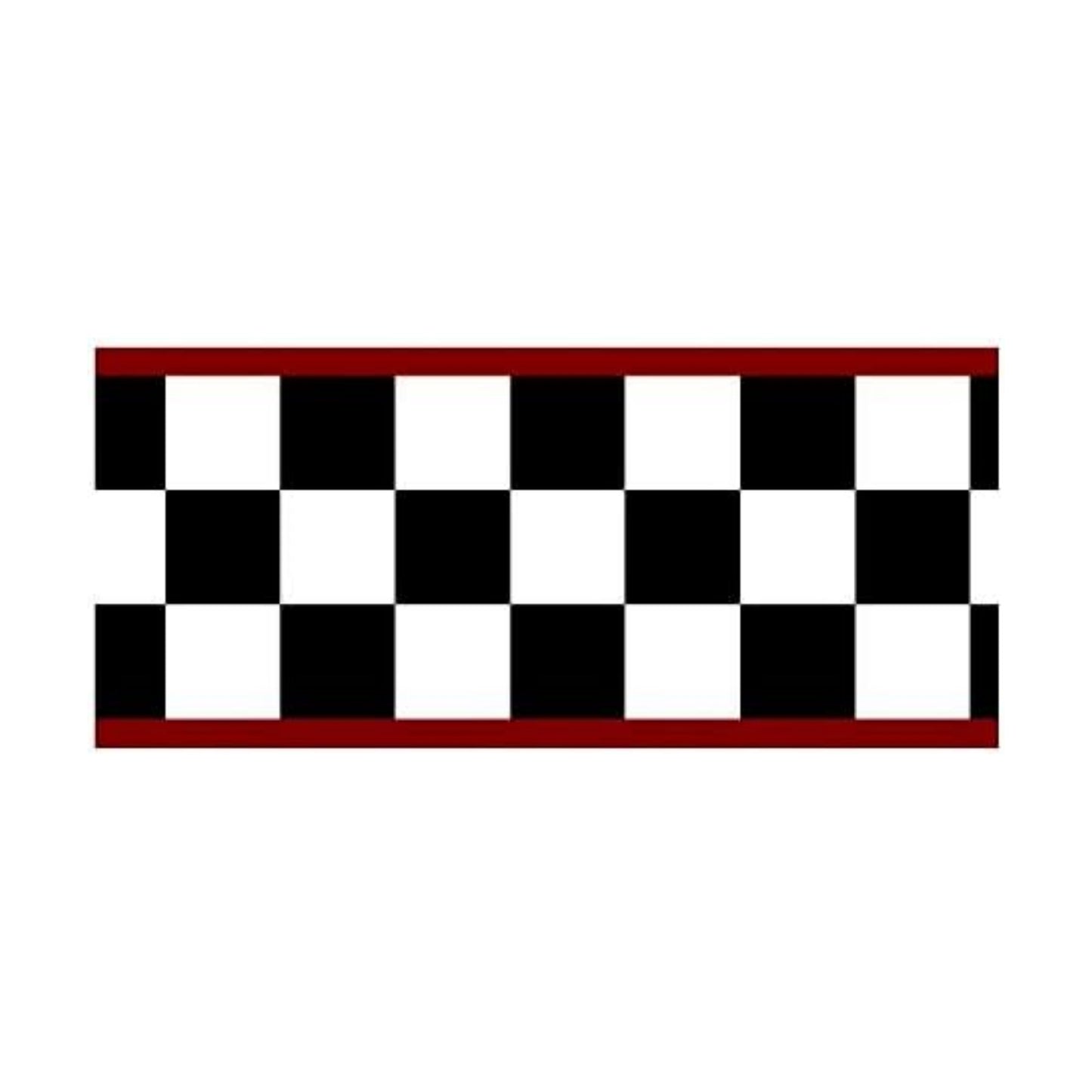 Checkered Flag Cars Wallpaper Border / Red / 4.5 Inch