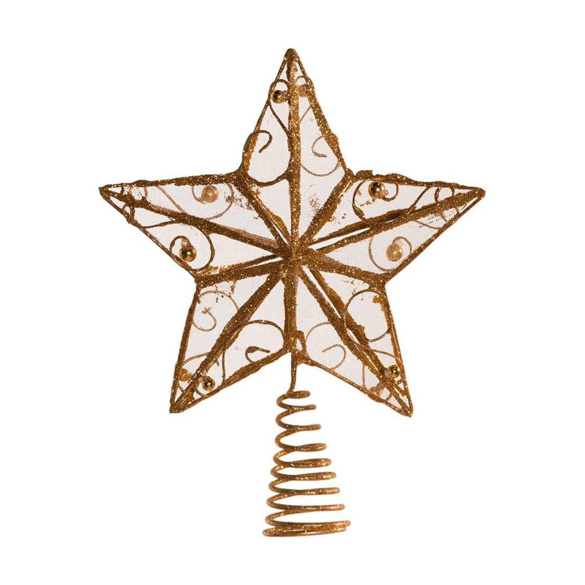 Kurt Adler 6-1/4-Inch Gold Wire Star Treetop